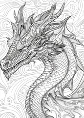 Fototapeta premium Dragon coloring page