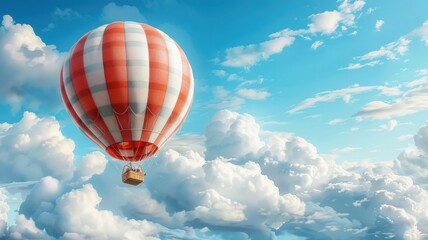 Naklejka premium Close-up of a woman's face filled with wonder in a hot air balloon.