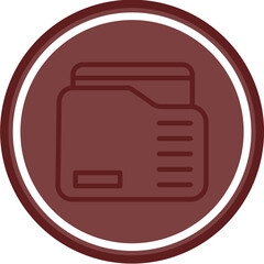 Folder Vector Line Double Circle Maroon