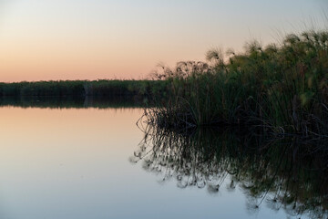 Okavango Delta, This delta in north-west Botswana comprises permanent marshlands and seasonally flooded plains. It is one of the very few major interior delta systems that do not flow into a sea.