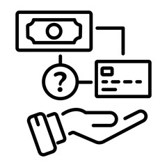 A line style icon of payment methods