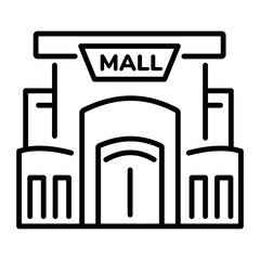 An outline style icon of shopping mall