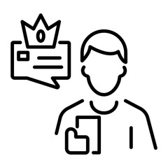 An outline style icon of customer loyalty