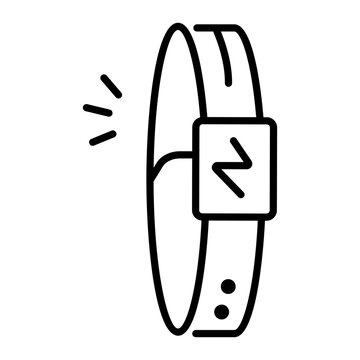 recommend clip art: A linear style icon of smart belt