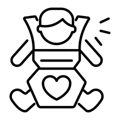 A linear style icon of baby carrier 