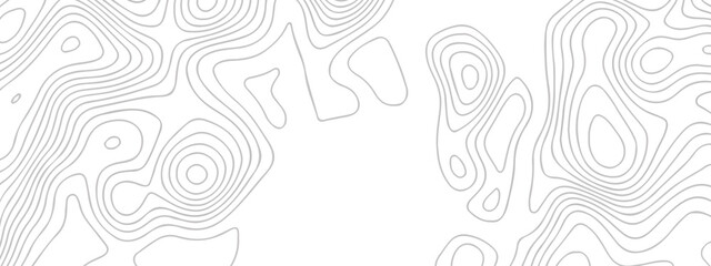 Fototapeta premium Topographic map background geographic line map with seamless ornament design. The black on white contours topography stylized height of the lines map.