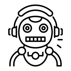 A robot assistant icon designed in line style 