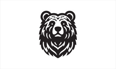 Bear Icon Vector illustration White Background-Bear Icon Vector Files for Cutting, Handmade calligraphy vector illustration, Black and white graphic illustration isolated on white background Hand wri