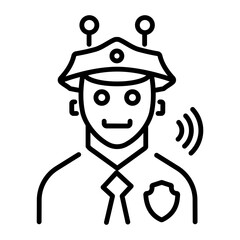 A robot police line style icon 
