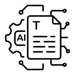 A text generator icon designed in linear style 