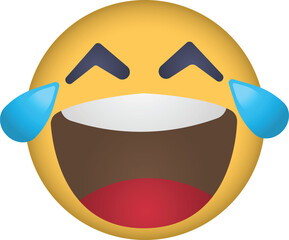Emoji Design. laughing out loud face, emoticon illustration.