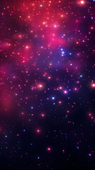 Obraz premium Digital fuchsia nebula starry sky abstract graphic poster background