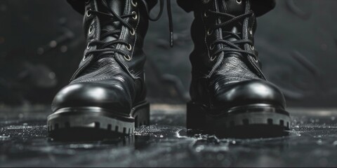Black Boots Close Up