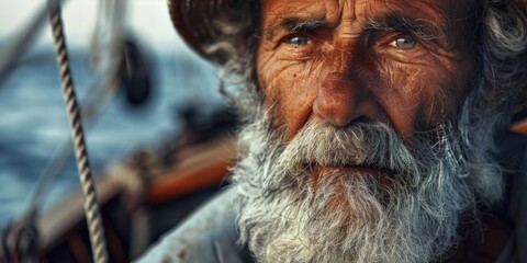 Man on a boat with hat