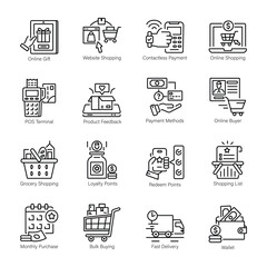 Collection of Buy Line Style Icons

