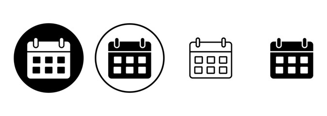 Calendar icon set. Calender symbol. calendar vector icon