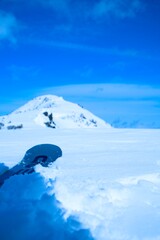 Winter Landscape with Snow-Covered Mountains