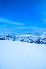Winter Landscape with Snow-Covered Mountains