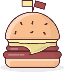 Simple burger single icon illustration