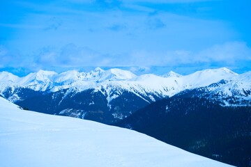 Winter Landscape with Snow-Covered Mountains
