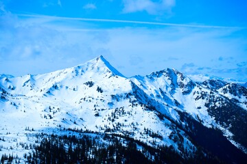 Winter Landscape with Snow-Covered Mountains