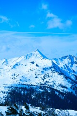 Winter Landscape with Snow-Covered Mountains