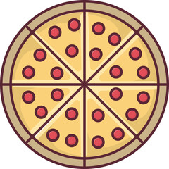 Simple pizza single icon illustration