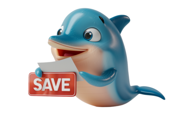 dolphin 3d save earth on transaparent png file