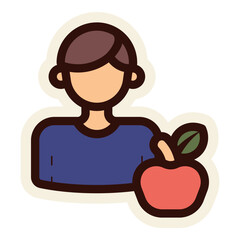 male nutritionist profession sticker