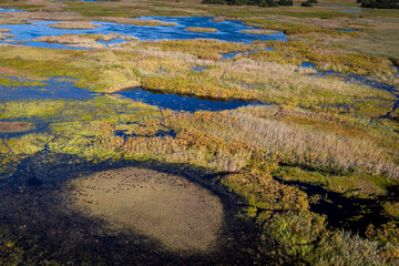 Okavango Delta, This delta in north-west Botswana comprises permanent marshlands and seasonally...