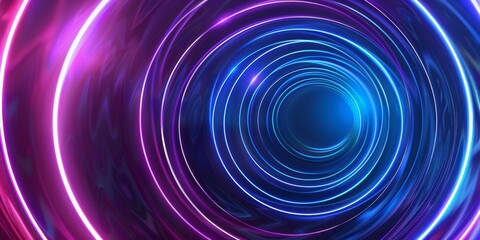 Fototapeta premium Explore a dazzling trip in an abstract neon light tunnel with vibrant colors and futuristic designs