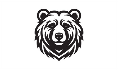 Bear Icon Vector illustration White Background-Bear Icon Vector Files for Cutting, Handmade calligraphy vector illustration, Black and white graphic illustration isolated on white background Hand writ