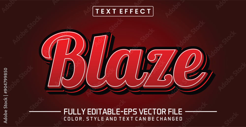 Poster blaze red font text effect editable