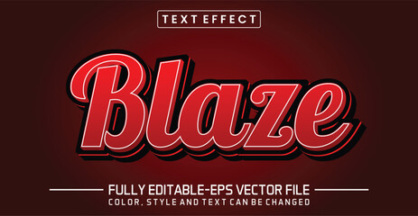 Blaze red font Text effect editable