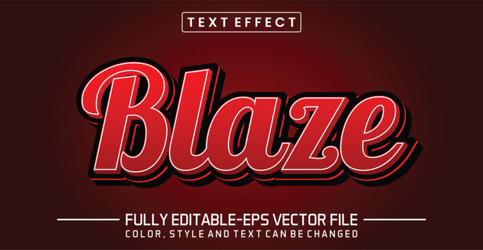 Blaze red font Text effect editable