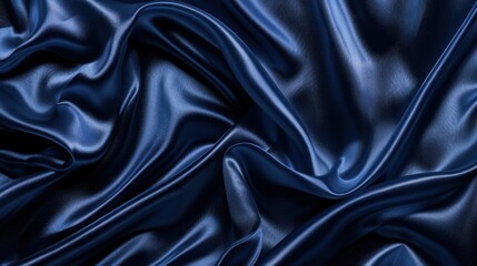 Obraz premium Elegant Blue Satin Fabric Draped, Soft Luxury, Glamourous Texture