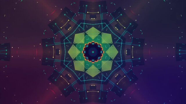 Abstract multicolored kaleidoscope background for music videos, yoga, astrology, art therapy, night clubs - MOV, 4K