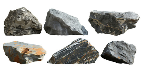 Nature real rock boulder cutout backgrounds 3d render, PNG