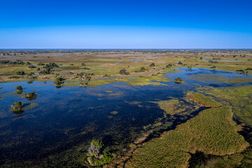 Okavango Delta, This delta in north-west Botswana comprises permanent marshlands and seasonally...