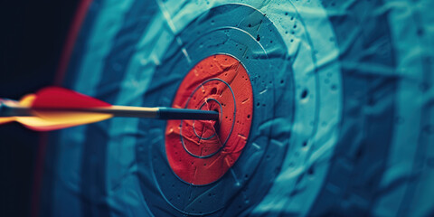 Dynamic Archery Scene: Arrows Dispersing on a Target in a Creative Sports Setting
