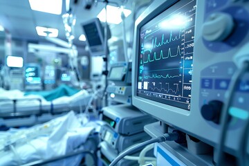 Medical device with health monitoring equipment in hospital ICU