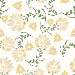 Ikat flower seamless pattern , Motif ethnic  floral textil,  embroidery, print striped ornament floral, pattern, design for wrapping, silk, scarf, background,textile.