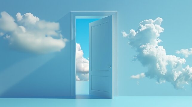 Open Door to Bright Blue Sky