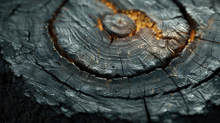 Close-Up of Charred Tree Trunk - Detailed High-Resolution Texture Photography