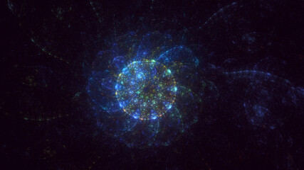 3D manual rendering abstract round light background. Its not AI Generatd illustration.