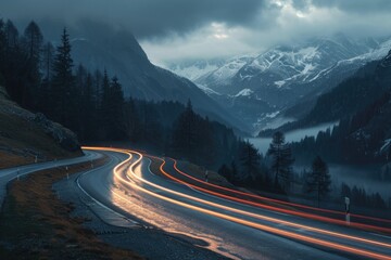 Mountain Road at Night