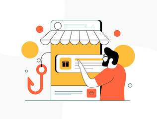 Social commerce customer loyalty strategy concept. E-Commerce customer retention digital marketing. Customer loyalty program and retail rewards modern vector illustration isolated on white background