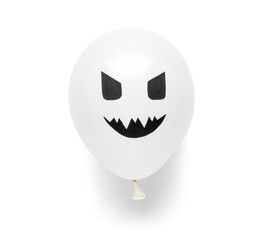 Funny Halloween balloon on white background