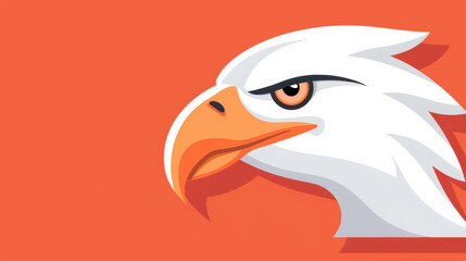 Obraz premium A stunning portrait of a bald eagle boldly displayed against a striking red backdrop, capturing its fierce spirit.