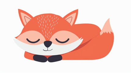 Obraz premium Adorable handdrawn fox print, ideal for kids rooms, adding charm and creativity to any wall space or as a sweet gift.